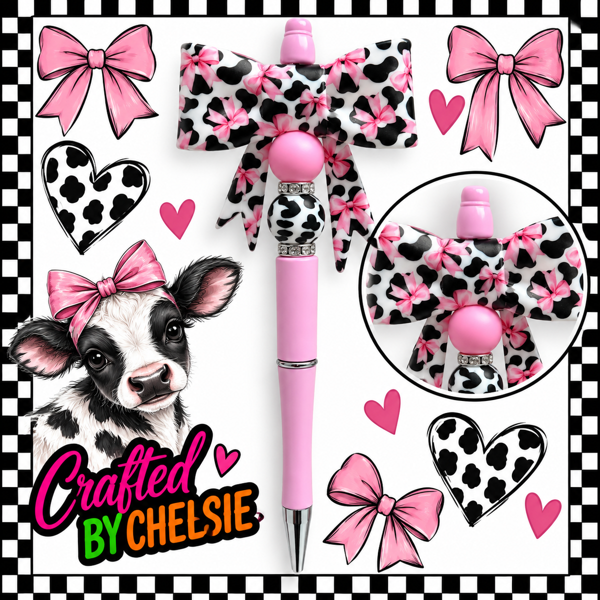 Cow print pen